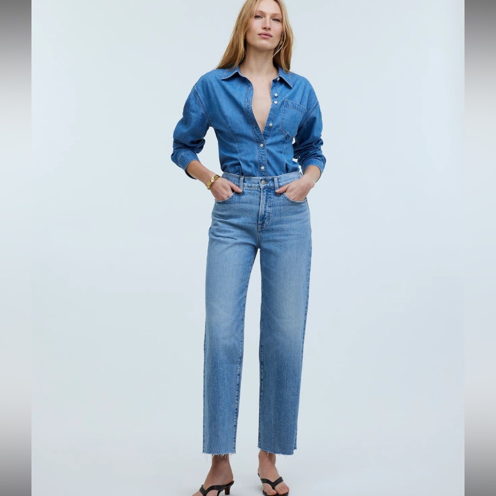 Madewell The Perfect Vintage Wide-Leg Crop Jean sz 29 NO603